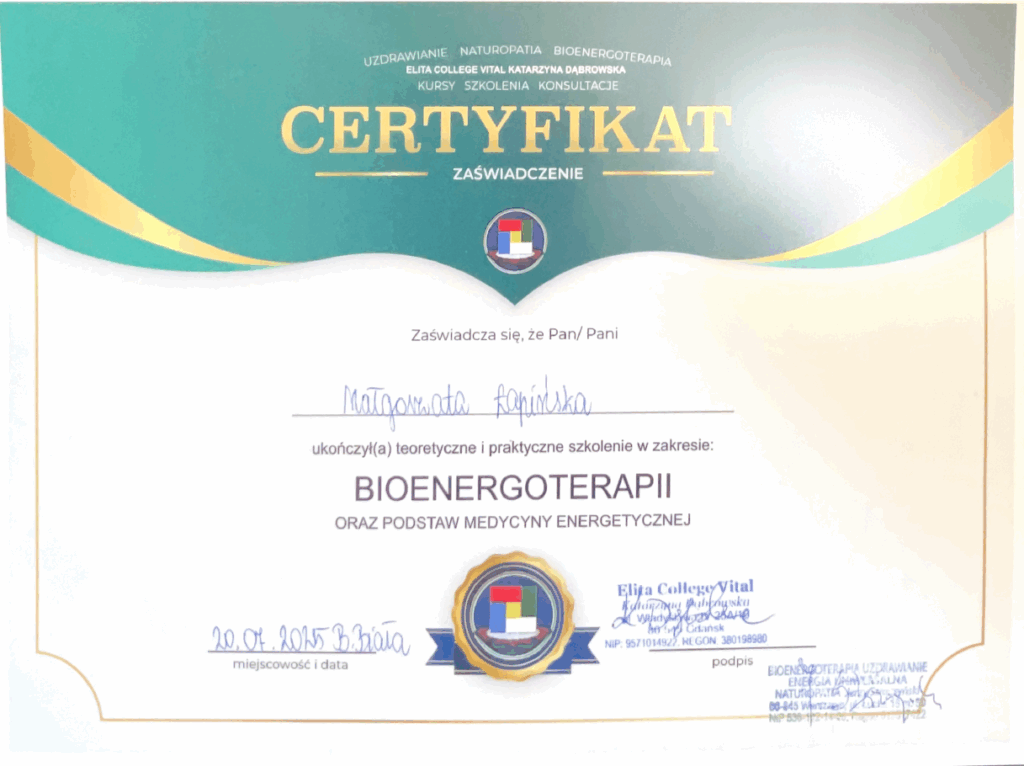 szkolenie bioenergoterapia